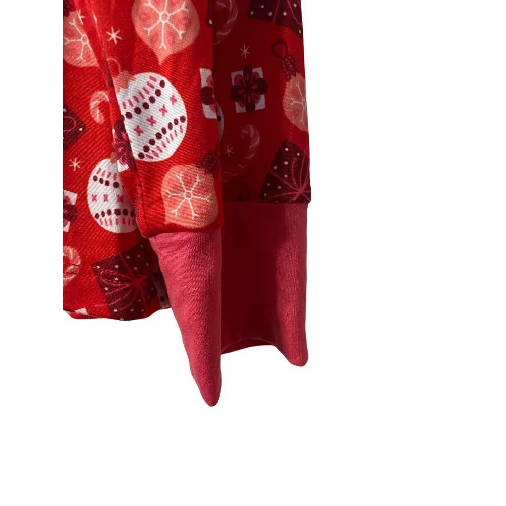 New Ink+Ivy red Christmas‎ ornament Pajama top and bottoms set Sz M